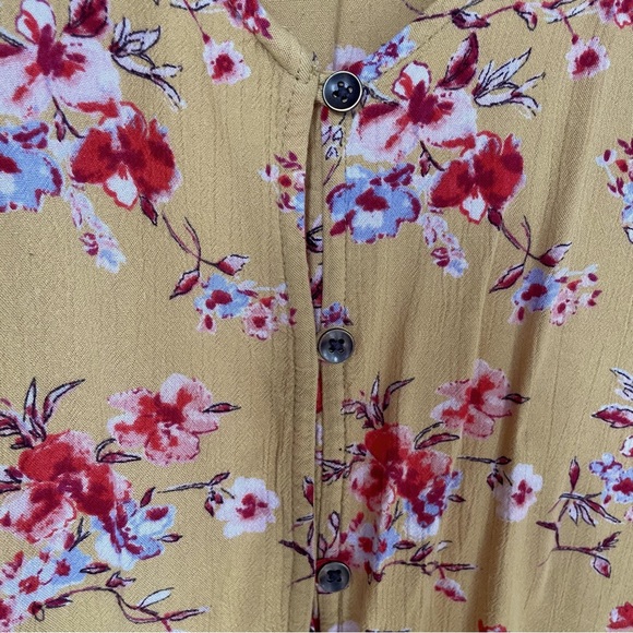 Maurices floral boxy top Loose fit Japanese Print yellow womens xl Boxy Blouse - Picture 8 of 9